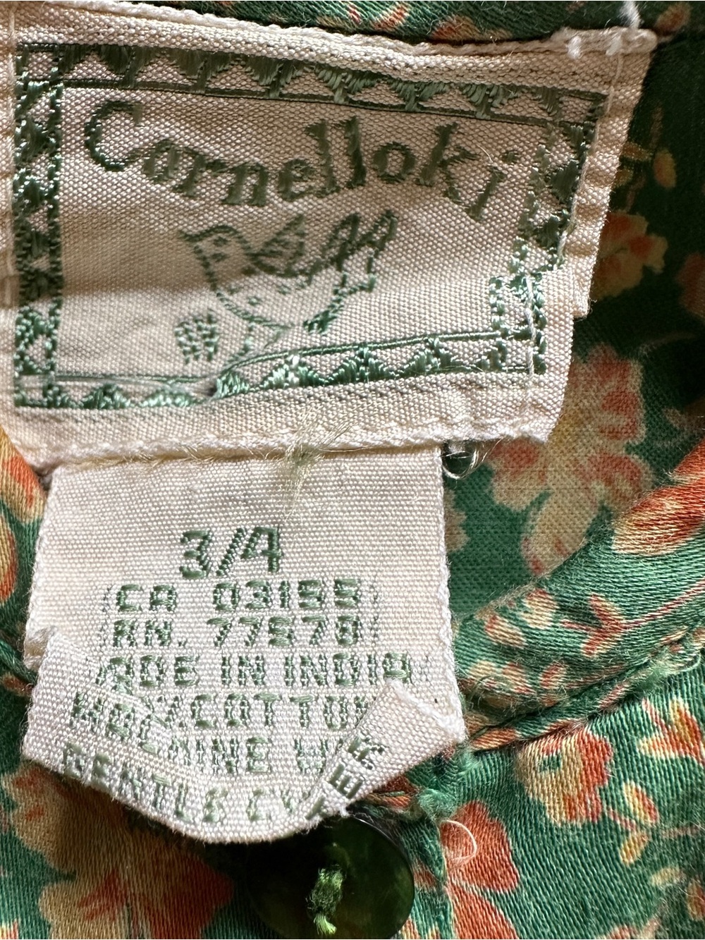 Cornelloki green floral dress vguc 3/4 - Picture 6 of 8
